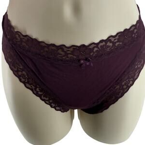 Aerie Cheekiest Cheeky Pantie Lace Burgundy Womens Large